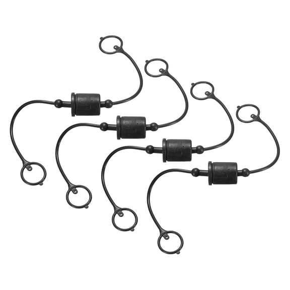Uxcell 4 Set 3/4 ISO-A Hydraulic Hose Male Dust Cap & Female Plug Cover, Black