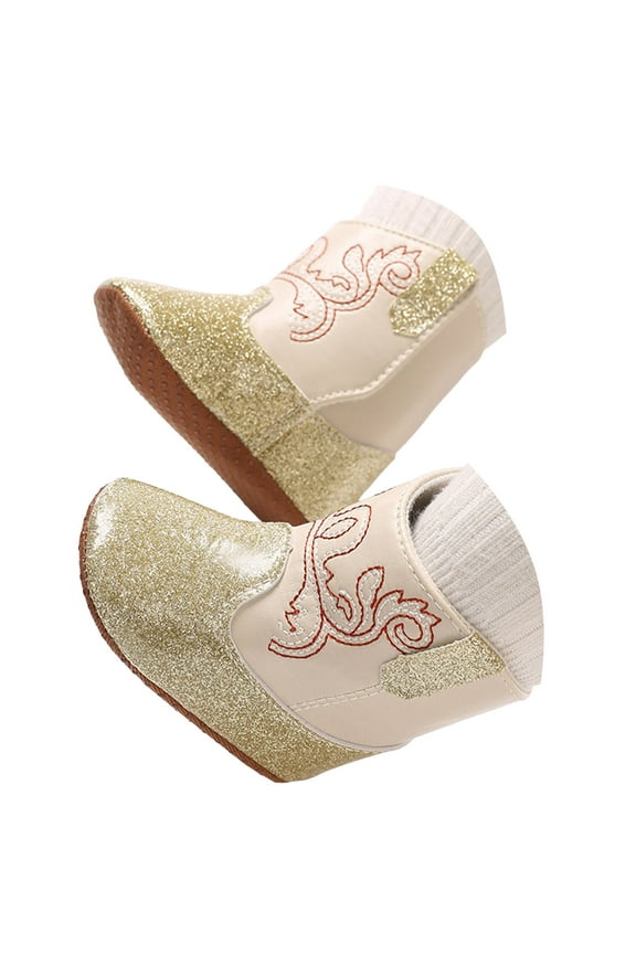 Baby Boys Girls Cowboy Boots Infant Western Booties Moccasins Toddler Newborn First Walker Crib Shoes