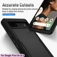 thumbnail image 5 of for Pixel 6A 6.1 Inch Double Layer Hybrid Military Grade Rugged Shock Resistant Drop Case with 1 PCS Magnetic Car Mount and 1 PCS HD Tempered Glass Screen Protector (Black), 5 of 14