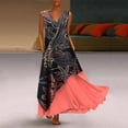thumbnail image 2 of USSUMA Summer Dresses for Women Casual Floral Print Vintage Tank Flowy Long Maxi Beach Party Sundresses Short Sleeve Plus Dresses V Neck Sun Dress Wedding Guest, 2 of 6