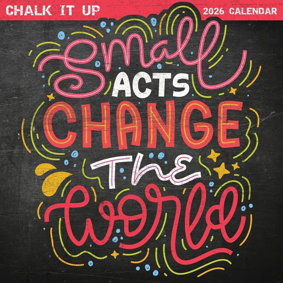 2026 Chalk It Up Wall Calendar - Large Grids for Appointments and Scheduling - Vertical Monthly Wall Calendar 2026 with Premium Matte Paper for Home and Office Organization - 12in x 12in