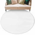 thumbnail image 2 of 7ft Round Rug, Pure White Non-Skid Rubber Backing Large Area Rugs - Living Room Bedroom Home Office, Simple Solid Color Indoor Floor Mat Carpets Washable Rug, 2 of 9
