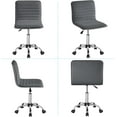 thumbnail image 5 of OWNEN Low Back PU Leather Ribbed Armless Office Chair, Ergonomic Swivel Computer Task Chair with Wheels for Office, Home,Dark Gray,, 5 of 10