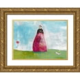 thumbnail image 1 of Ogren, Sarah 32x24 Gold Ornate Wood Framed with Double Matting Museum Art Print Titled - Girl and the White Rabbit, 1 of 4