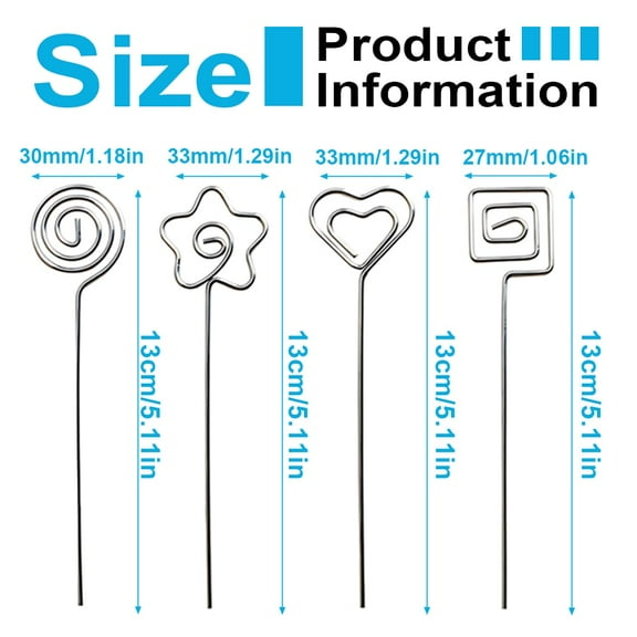 20PCS Metal Floral Wire Photo Holders for Cards Photos Elegant Iron Picks Versatile Use for Parties