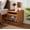 Yellow, variant on Elle Modern Nightstand with LED Lights, Charging Station, Bedside Table with 2 Drawers, Black