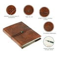 thumbnail image 6 of Handmade Leather Refillable Journal with Tree of Life Design 7x5 inch, Lined Paper, Medium Size, 6 of 7