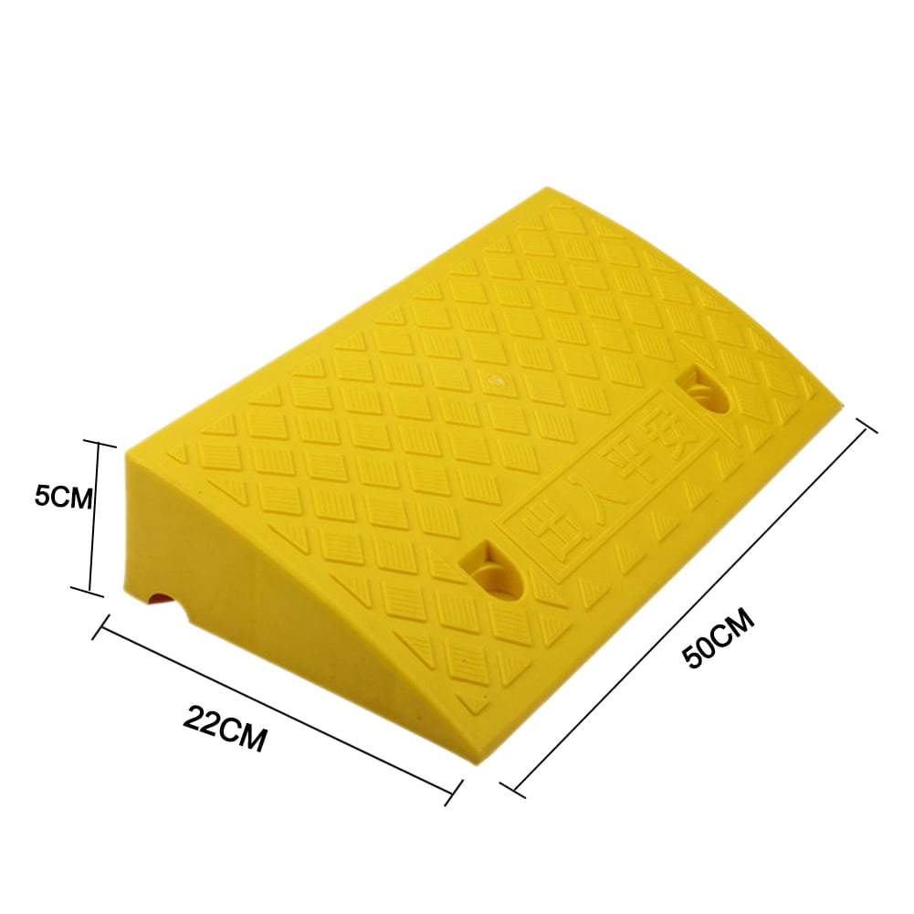 Car Ramps Stitched Plastic Ramps Curb Ramps for Street Deceleration Zone Safety ramp Bicycle Uphill Pad Color : Black, Size : 25 45 19CM