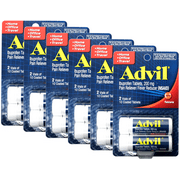 Advil Coated Tablets Pain Reliever and Fever Reducer, Ibuprofen 200mg, 2 x 10 Count Vials Travel Size Pack of 6 (12 vials total)
