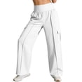 thumbnail image 2 of Momihoom Women's High-Waisted Wide-Leg Cargo Pants with Pockets, Comfortable Stretch Pants for Fitness and Casual Wear, 2 of 9