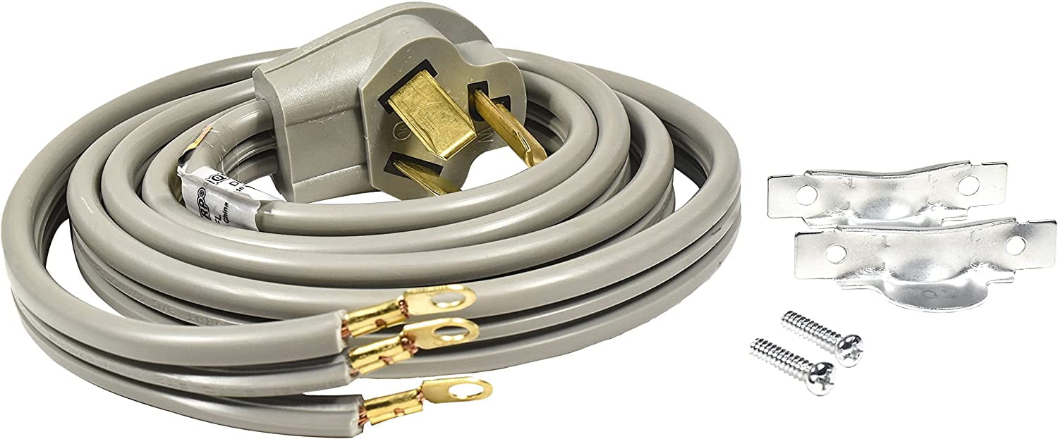 HQRP 3-Prong Electric Dryer AC Power Cord 30-Amp (NEMA 10-30P to 3-Wire), 6-Feet, UL Listed
