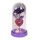 thumbnail image 2 of Decoración del día de San Valentín BLESIY Lámpara de mesa eterna Rosa artificial en cúpula de vidrio base morada, 2 of 8