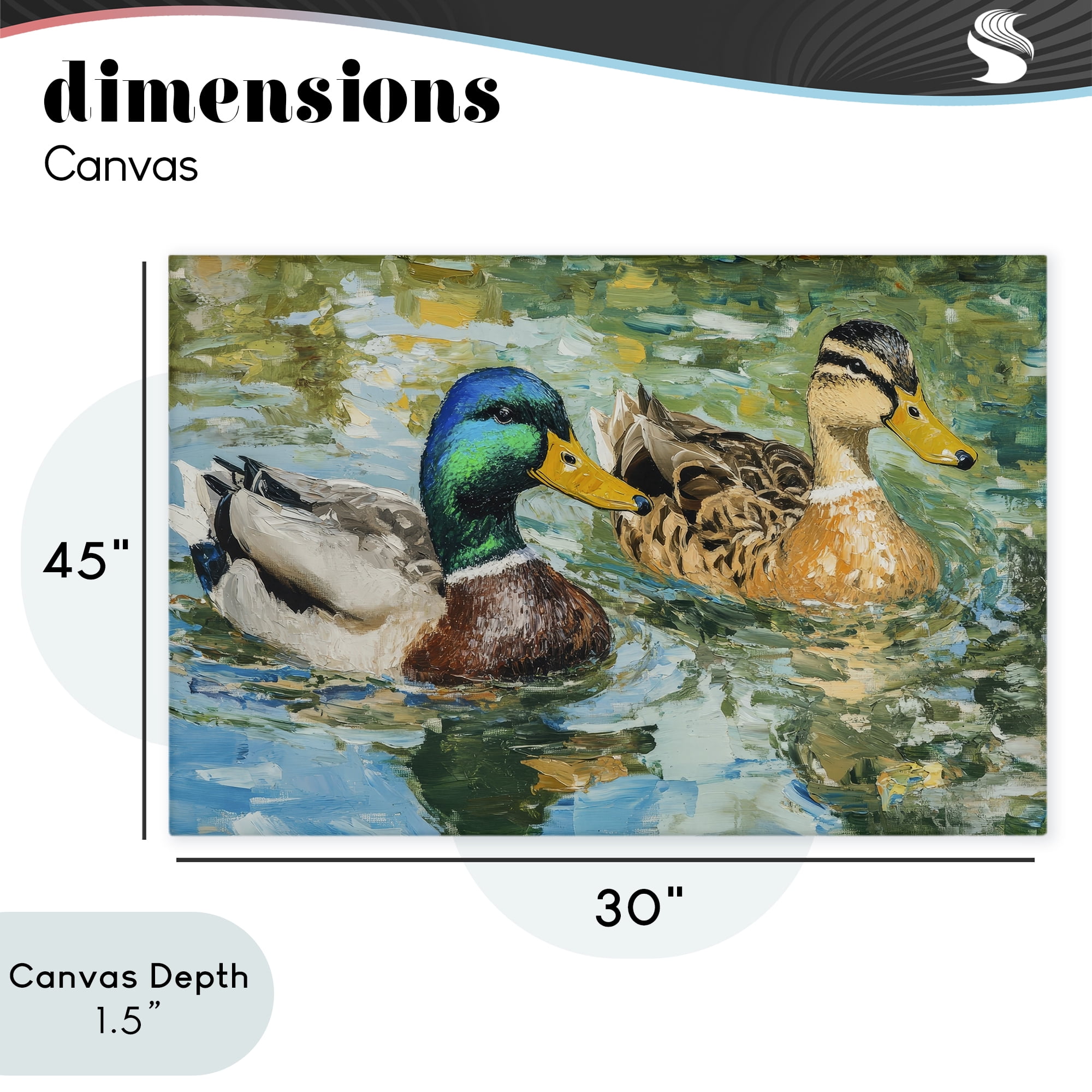 Stupell Industries Ducks Out For A Swim Canvas Wall Art, design by Petal Prints Design
