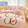 thumbnail image 1 of Creative new Hello kitty double-sided milk velvet four-piece set for couples light and comfortable double bed four-piece set, 1 of 6