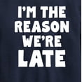 thumbnail image 3 of Instant Message - I'm The Reason Were Late - Toddler & Youth Crewneck Fleece Sweatshirt, 3 of 6