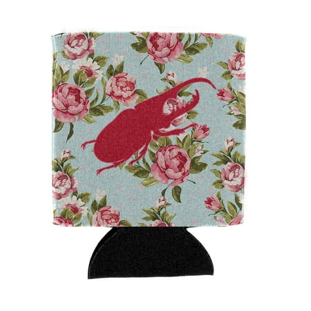 

Caroline s Treasures BB1056-RS-BU-CC Beetle Shabby Chic Blue Roses Can or Bottle Hugger Blue Can Hugger multicolor
