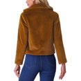 thumbnail image 3 of CHAQUETA CORTA DE PIEL SINTÉTICA SUELTA DE MODA INVIERNO PARA MUJERES CHIC TAMAÑO XS COLOR MARRÓN, 3 of 6