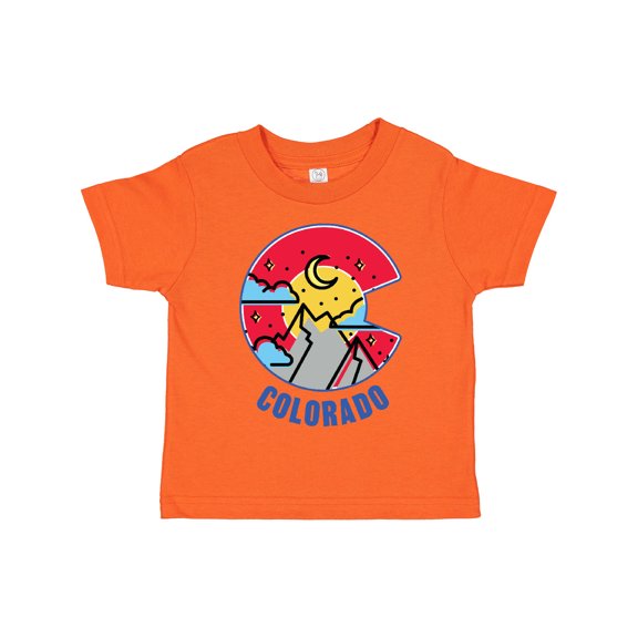 Inktastic Colorado Mountain Scene with Clouds and Moon Boys or Girls Toddler T-Shirt