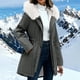 thumbnail image 1 of AUNVITO Women's Winter Parka Fleece Lined Hooded Drawstring Windproof Casual Warm Coat, 1 of 9