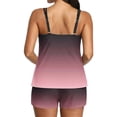 thumbnail image 4 of Tummy Control Tankini Swimsuits for Women, Lightweight Gradient Two Piece Bathing Suits, Swim Top with Boyshorts, M, 4 of 6