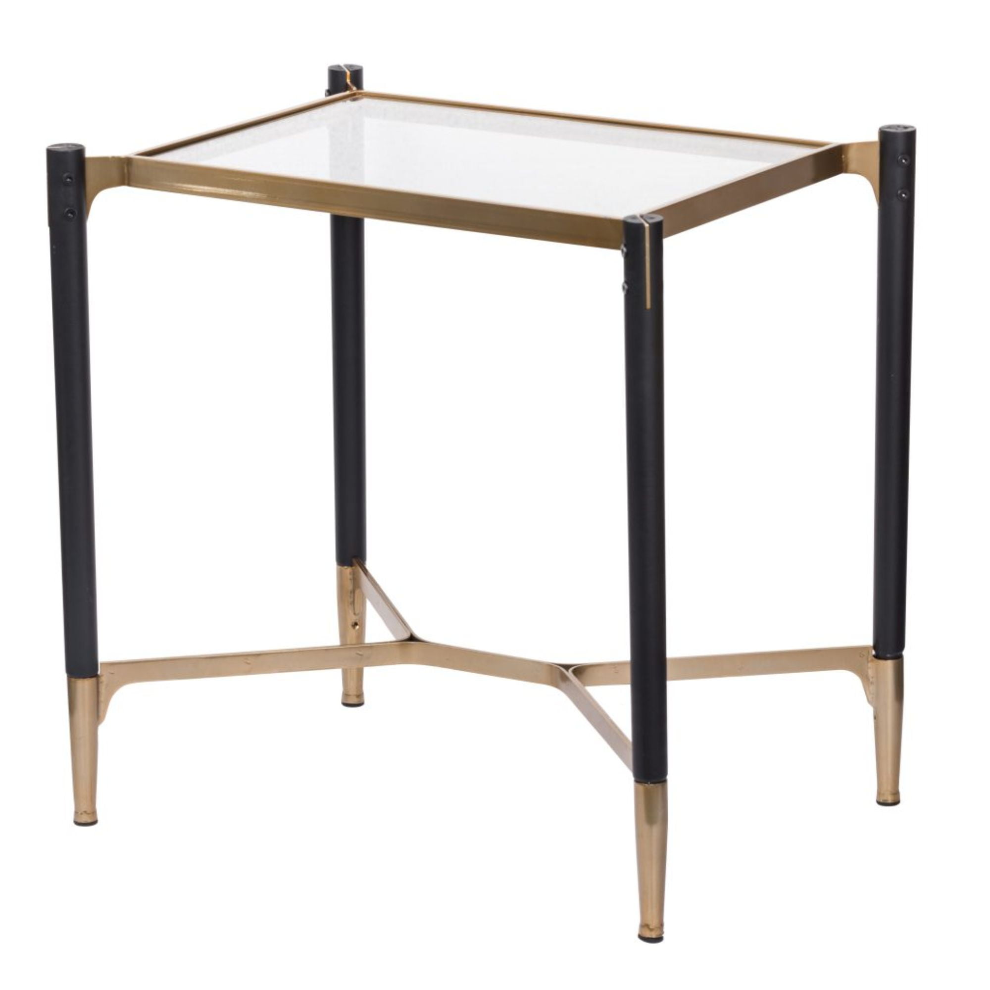 23 5 Black And Gold Rectangle Glass Top End Table Walmart Com Walmart Com