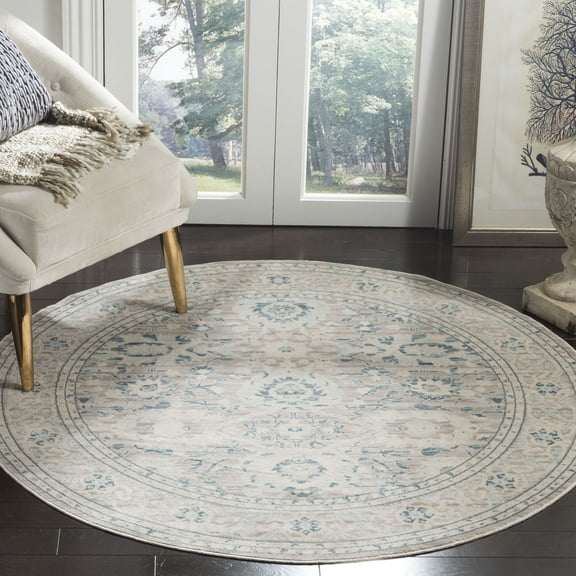 SAFAVIEH Archive Kliment Oriental Area Rug, Grey/Blue, 5' x 5' Round