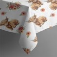 thumbnail image 4 of White Highland Cow Flower Pattern Rectangle Tablecloth 60"x102",Waterproof Polyester Rectangle Table Cloth, Wipeable Spillproof Polyester Tablecloth for Dining, Camping, Indoor and Outdoor, 4 of 6