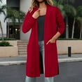 thumbnail image 2 of SGMVNU Women's Long Cardigans with Pockets Knit Open Front Floor Length Cardigan Sweaters Lightweight Long Sleeve Dusters(Red, One Size), 2 of 9