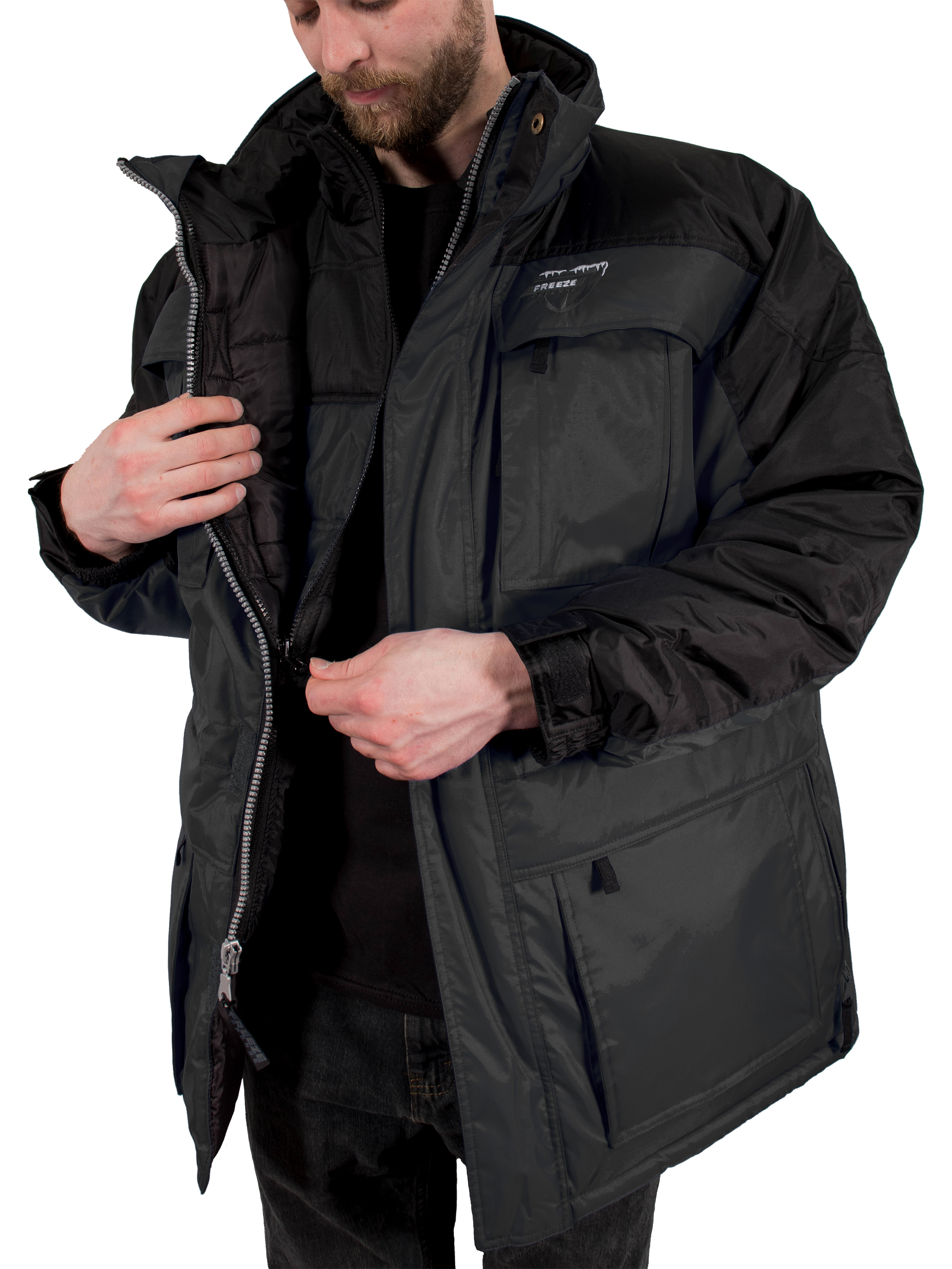 Freeze Defense Big & Tall Men's 3in1 Winter Jacket Coat Parka & Vest (6XL, Gray) - image 5 of 10