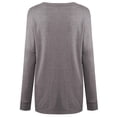 thumbnail image 5 of TWZH Women Solid Color Crew Neck Front Pockets Long Sleeve Pullover Top, 5 of 8