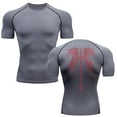 thumbnail image 5 of Camiseta de compresión Y2K para hombre, camiseta deportiva con esqueleto para gimnasio y correr, camisetas Rashgard, camiseta de manga corta de secado rápido para hombre, 5 of 5