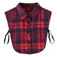 thumbnail image 2 of Lumtrix Womens Mens Classic Plaid Fake Collar Detachable Collar Half Shirts Blouse False Collar Top L One Size, 2 of 3