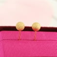 thumbnail image 6 of EXHUMKY Minimalist Earrings 1 Pair Simple Design Golden Round Beads for Women Everyday, 6 of 8
