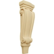 Ekena Millwork 5 1/8"W x 2 3/8"D x 15 1/2"H Medium Traditional Pilaster Wood Corbel, Alder