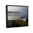 thumbnail image 2 of Stupell Industries Lone Canoe Tranquil Foggy Lake Beach Weather Photograph Jet Black Floating Framed Canvas Print Wall Art, Design by Daphne Polselli, 2 of 5