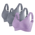 thumbnail image 2 of TARIENDY Gym Sports Bra for Women 3 Pack Full Coverage Medium Impact Sports Bras Adjustable Wireless Plus Size Workout Bras for Large Breast Purple M, 2 of 3