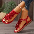 thumbnail image 5 of Dakaela Sandals for Women Flat Dressy Summer Flower Sandal with Ankle Strap Arch Support Comfortable Casual Walking Flats Shoes (7,Red), 5 of 8