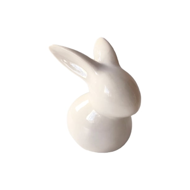 Decoraciones de Primavera para el Hogar Cerámica Q-Versión Lindo Conejo Escritorio Decoración Ornamento 13 * 9 * 8cm Decoraciones de Pascua para el Hogar