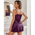 thumbnail image 4 of SMZ Women Satin Nightgown Babydoll Lingerie Dress Sexy Sleepwear Mini Slip Chemise Nightwear, 4 of 6