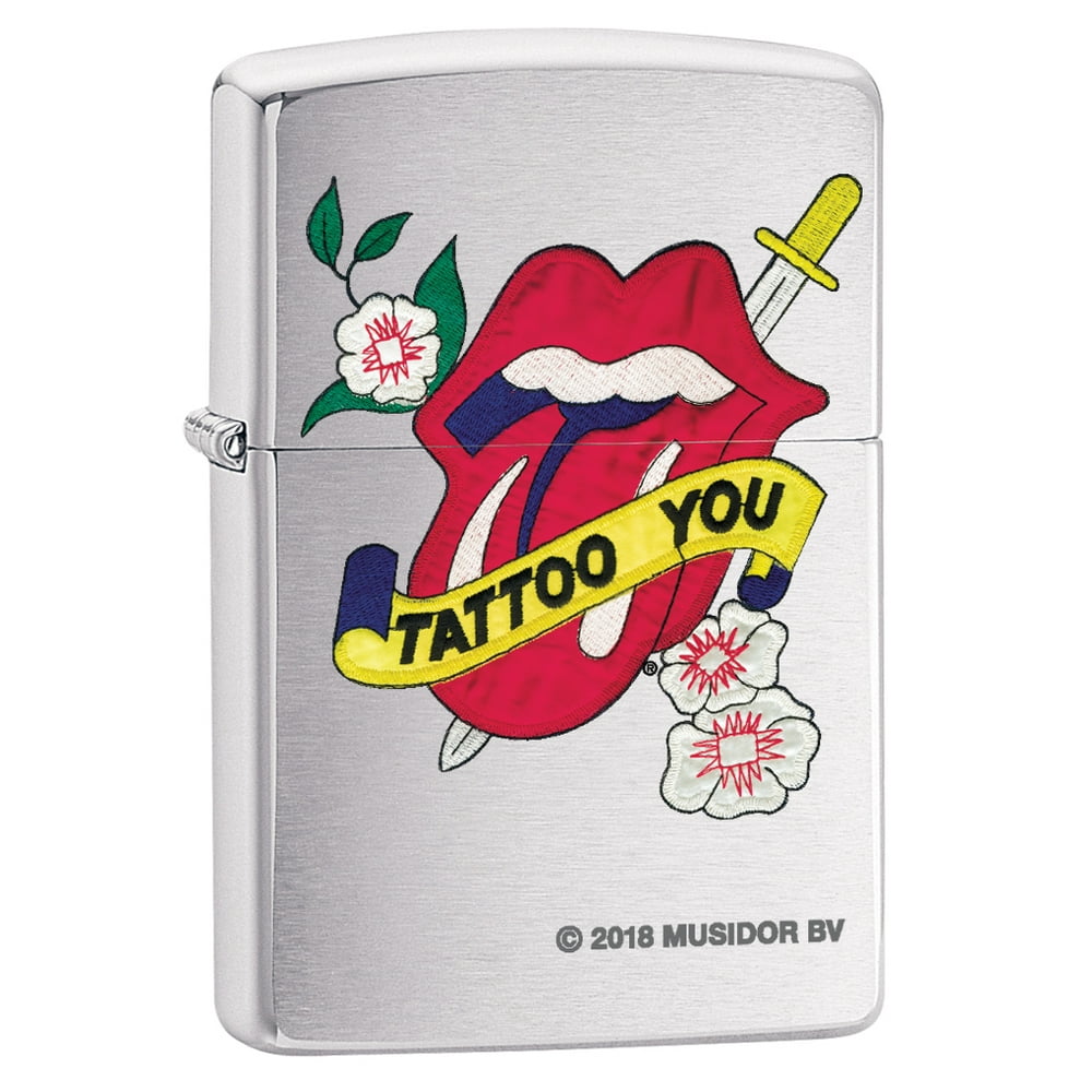 Zippo Lighter Rolling Stones Tattoo You Brushed Chrome 80136