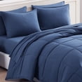 thumbnail image 6 of King Size Comforter Set Washed - 7 Pieces King Size Bed in A Bag, Bedding Sets with Comforters, Sheets, Pillowcases & Shams - Navy, 6 of 8