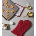 thumbnail image 6 of HEETLY 13-Inch Terry Cloth Oven Mitts, 1-Pair Set, 400°F Heat Resistant 100% Cotton, Barn Red, 6 of 8