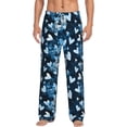 thumbnail image 2 of Lsque Ice Blue Heart Print Men's Pajama Pants, Lounge Pant - Comfortable Home Wear,Elastic Waistband, Stylish Design-Small, 2 of 9