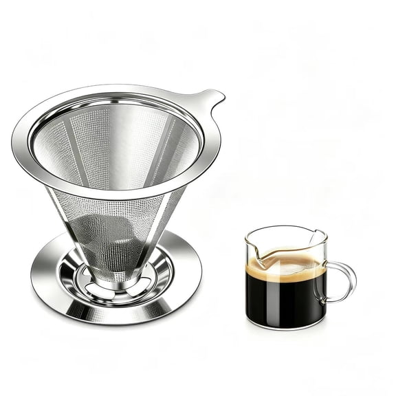 Pour over Coffee Dripper Reusable Cone Coffee Filter Portable