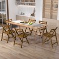 thumbnail image 4 of Costway Folding Dining Chair Set of 4 with Rubber Wood Frame Slatted Seat Curved Backrest, 4 of 8