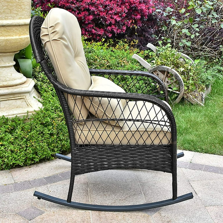 Sundale outdoor wicker rocking chair rattan outdoor patio yard furniture all deals