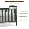 thumbnail image 5 of Conchico 3-In-1 Convertible Crib and Detachable Changer, New Zealand Pinewood Baby Crib, Toddler Daybed Bed with 3 Heights, Non-Toxic Finish, Easy to Assemble, Black, 5 of 8