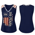 thumbnail image 3 of JULMCOMO 4th of July Tank Tops for Women Patriotic V Neck Independence Day Shirt Stars Stripes 1776 Summer Sleeveless Shirts Navy M, 3 of 6