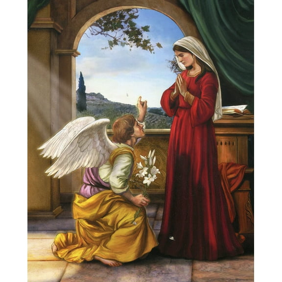 Catholic print picture - Annunciation T - 8" x 10" ready to be framed