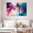 thumbnail image 2 of Elephant Stock Pink And Blue Abstract Wall Art - Horizontal Canvas Wall Art - Living Room Wall Decor - Abstract Canvas - Teal And Turquoise Decor - 48" x 32", 2 of 8